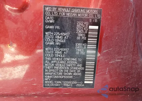 2016 Nissan Rogue S z USA, uszkodzony, nr VIN KNMAT2MV9GP619338